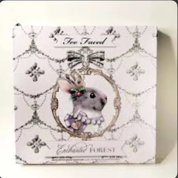 Too Faced Enchanted Eyeshadow Palette with Pink Lip Gloss and travel Mascara